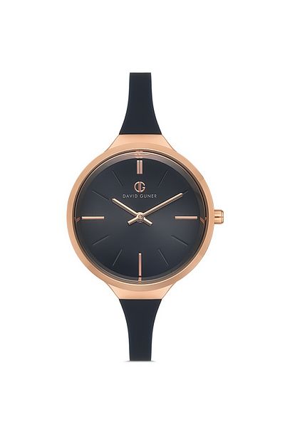 DAVID GUNER Rose Coated Black Dial Women's Wristwatch Dg-8605Ld-R2