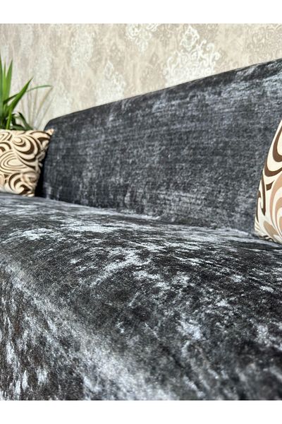UYMALL Velvet Elastic Sofa Cover 3-2-1 Set Anthracite–Darkgray Flexible, Non-Slip, Washable and Durable Cover