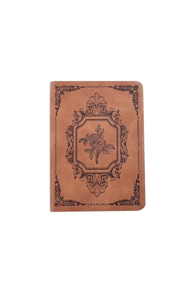 Choice دفتر يوميات من الجلد الصناعي مقاس A6 محمول ومبطن من ورق سميك، 144 ورقة بلون العنبر الشامبانيا