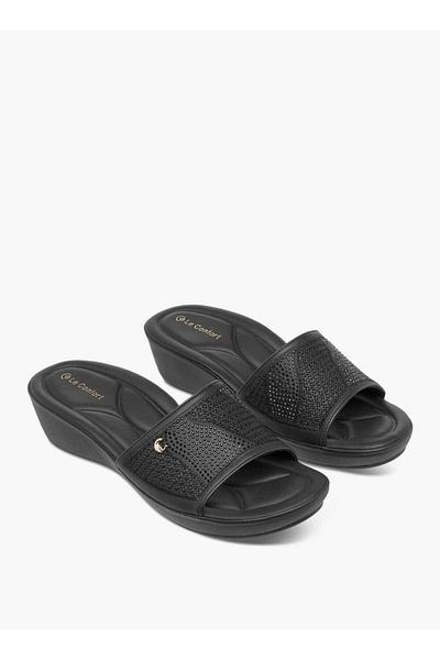 Le Confort Embellished Slip-On Sandals with Wedge Heels