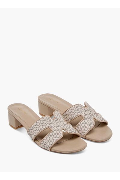 Celeste Women's Cutout Detail Slip-On Sandals with Block Heels