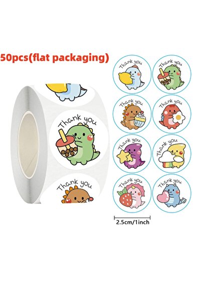 Choice1 50 قطعة 50/100/500 قطعة 1 بوصة ملصقات الشكر ملصقات ديناصور كرتونية لل...