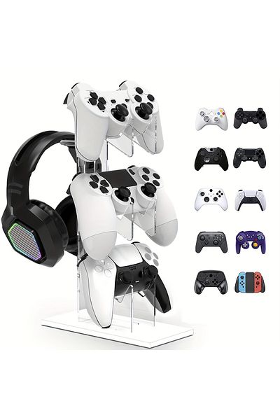 Choice Clear Universal 3-layer Controller Holder and Headphone Holder Game Accessories For PS5 PS4 Storage