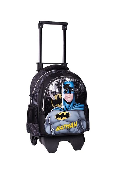 Batman School Bag with Squeegee, Lunch Box, Double Compartment Pencil Case, Water Bottle & Water Bottle Gift