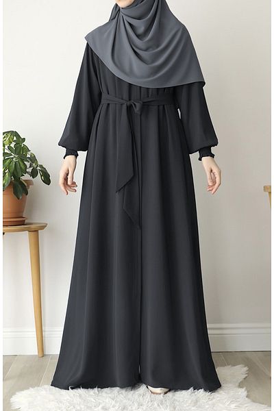 suhneva Asel Mevlana Flared Ferace Smoked
