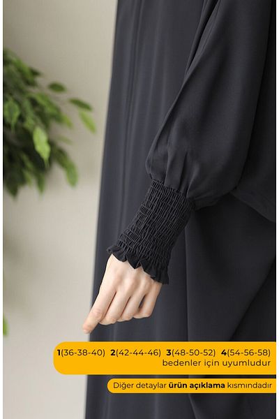 suhneva Didar Bat Sleeve Abaya Ferace Smoked