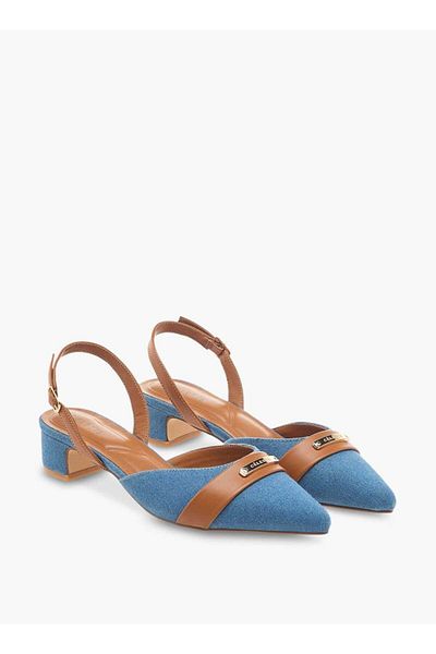 Celeste Celeste Women's Pointed Toe Block Heeled Shoes with Buckle Closure