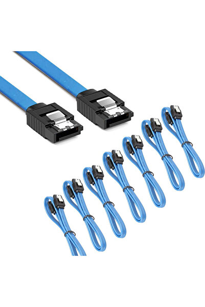 Choice كابل بيانات SATA أزرق بطول 40 سم، عبوة من 12 قطعة، كابل SATA III 6.0 ج...