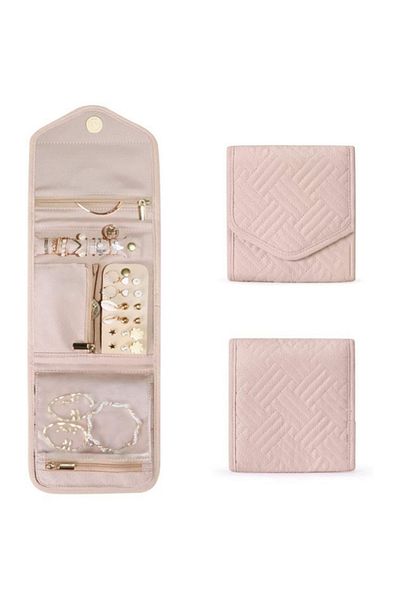 Choice Pink Foldable Jewellery Roll Convenient Jewellery Organiser Jewellery Bag Cosmetic Bag Jewellery Dis