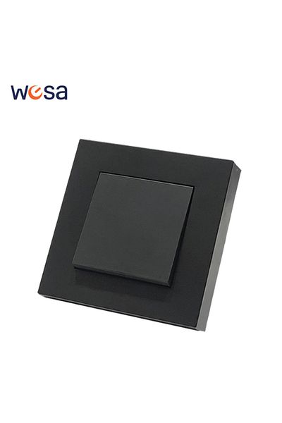 Choice 1 Gang 1 Way Switch Wesa Black Frosted Light Wall Switch Flame Retardant Plastic Panel Double Button