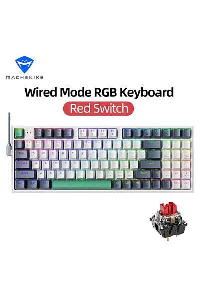 Choice Red Switch MACHENIKE K500 Mechanical Keyboard Wired Gaming Keyboard K500-B94 Hot Swappable 94 Keys 9