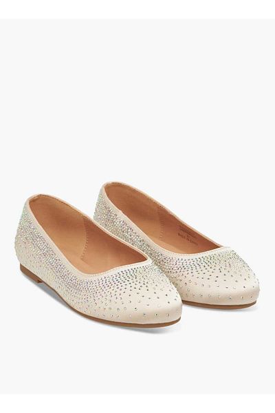 Celeste Girl's Rhinestone Embellished Slip-On Ballerina Shoes
