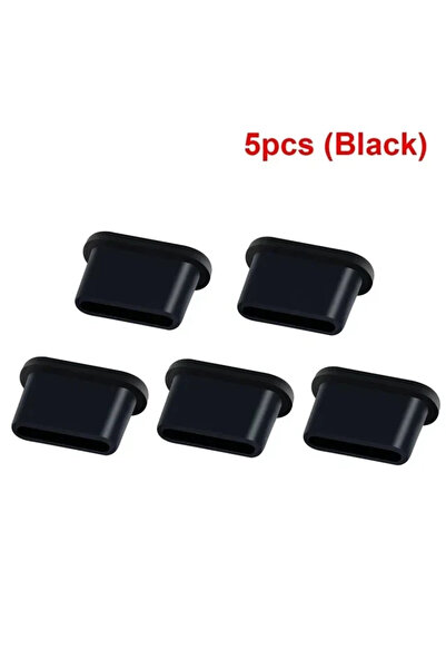 Choice 5 قطع سوداء 10/1 قطعة من أغطية قابس الغبار من النوع C وغطاء منفذ شحن U...