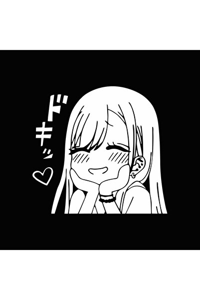 Choice 18X17CM G016 ملصقات داخلية للسيارة باللون الأبيض ملصقات سيارات أنمي لط...