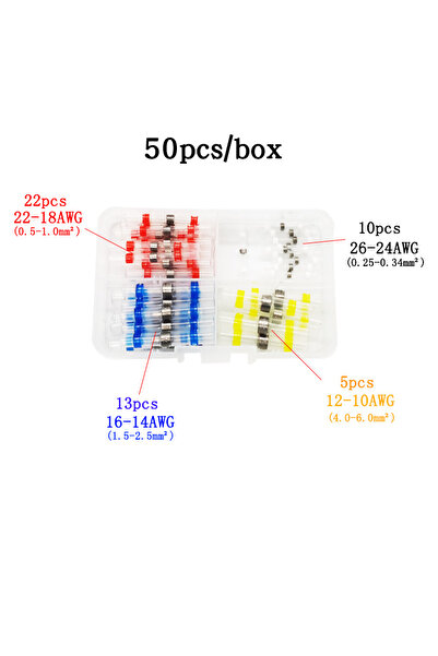 Choice3 50pcs 1 Set, Heat Shrink Connectors, Waterproof Insulated Electrical ...