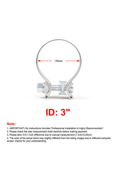 Choice4 مانع تسرب عادم ضيق النطاق من الفولاذ المقاوم للصدأ 304، مقاسات 3 بوصا...