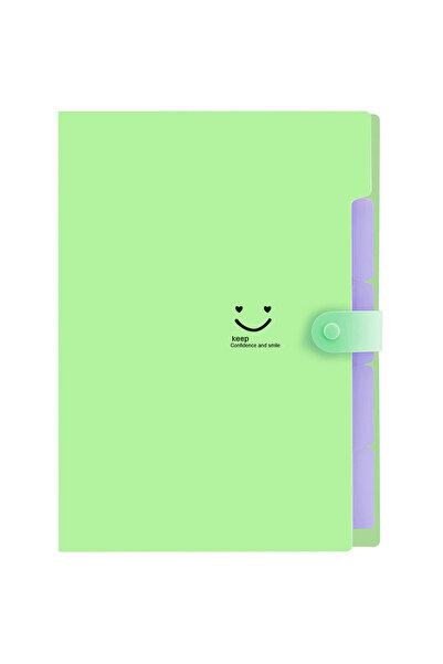 Choice1 green A4 Multi-Layer Folder Dutton File Bag File Bag Candy Color Five...