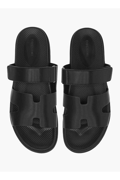 Duchini Men's Cutout Detail Slip-On Comfort Sandals