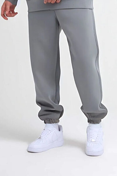 ruNadeS Ανδρικό γκρι φούτερ με κανονική εφαρμογή, κανονική εφαρμογή, 3 τσέπες, άνετο βαμβακερό φούτερ Jogger