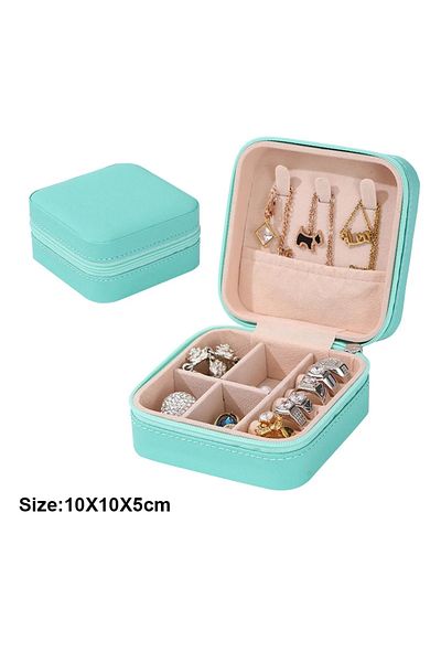 Choice Blue 1pc Portable Jewelry Storage Box Home Travel Earrings Necklace Ring Jewelry Box Mini Layered Je