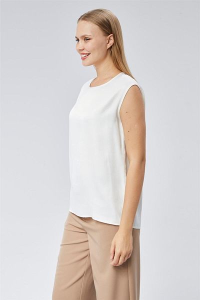 HomeStore Ärmellose Satinbluse