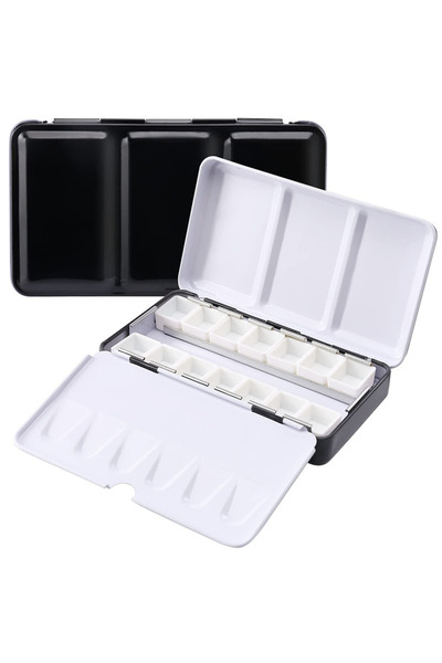 Choice مجموعة صغيرة من علبة ألوان مائية معدنية فارغة تحتوي على 14/26/52 قطعة من الألوان المائية الفارغة القابلة للفصل نصف علبة