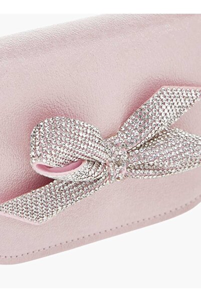 Celeste Celeste Bow Embellished Crossbody Bag with Chain Detail Strap and Flap Closure