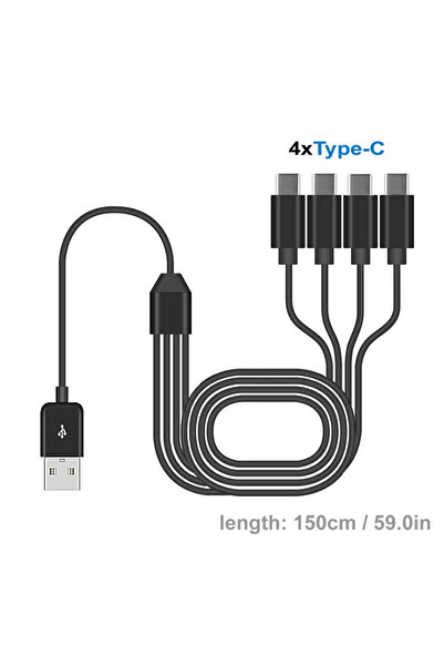 Choice إلى 4 كابلات شحن متعددة USB قصيرة بطول 150 سم و20 سم من النوع C/Micro ...