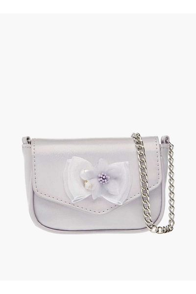 Little Missy Little Missy Floral Accent Crossbody Bag with Chain Strap and Button Closure