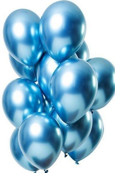 BeySüS Blue Chrome Balloon 7 Pieces 12Inch