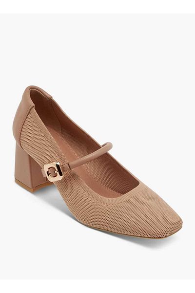 Celeste Women's Square Toe Shoes with Buckle Closure and Block Heels