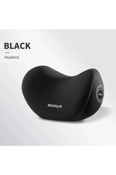 choice2 وسادة رأس سوداء من إسفنج الذاكرة لحماية الرقبة ومسند الظهر القطني ومس...