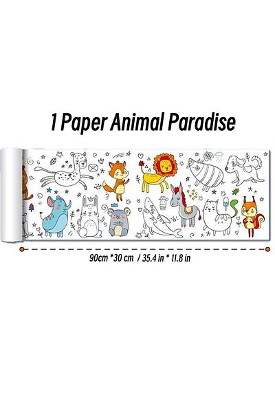 Choice 1 Paper Animals 90cm Animal Canvas Children's Drawing Roll DIY Coloring Paper Roll Color Filling Gra