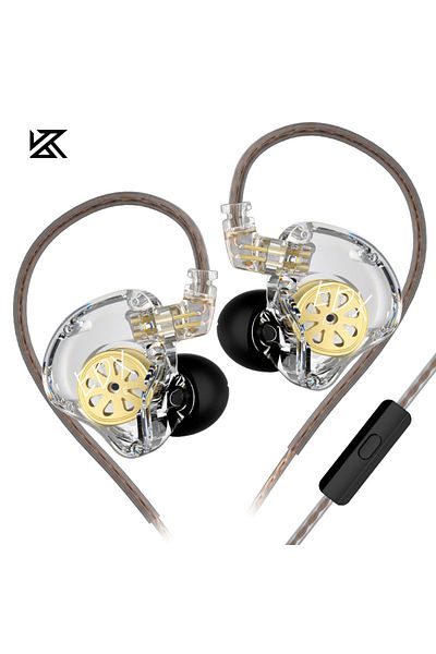 KZ White With Mic Original Edx Lite Hifi Bass Earphones Stereo Music Earbuds In Ear Iem Monitor Stag