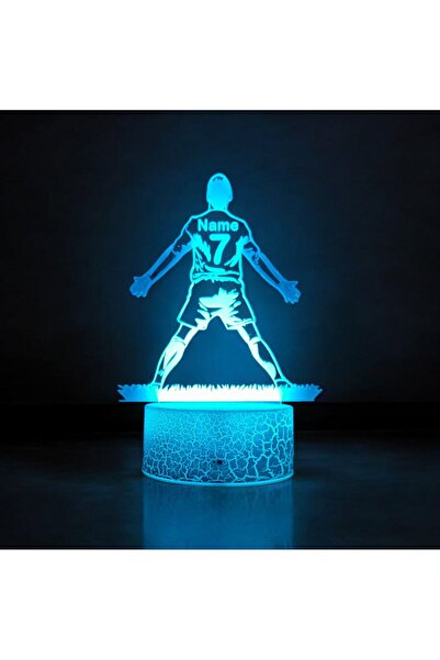 3D MOOD Kişiye Özel Ronaldo Figürlü 3d Gece Lambası 16 Renk Ve Kumandalı