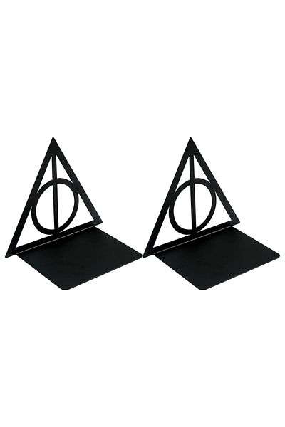 Choice B226 1pair Classic Magic Triangle Hollow Bookends Movie Merchandise Desktop Table Decoration Retract