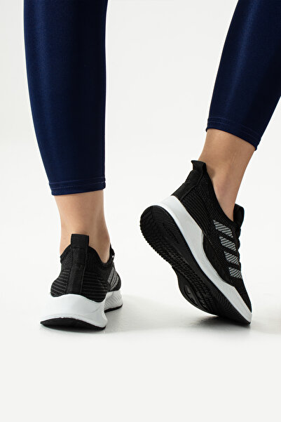 LUXEON Dámské černé bílé šněrovací ortopedické síťované úpletové tenisky s lehkou podrážkou Sportovní obuv na každodenní vycházky