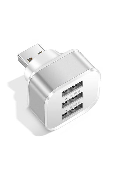 Choice Sliver 3 Port USB Slots Adaptor USB 3 in 1 2.0 Multple USB Interface Extender Auto Electronics Acces