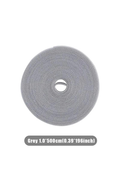 Choice1 GRAY 5M Cable Manager Data Cable Storage Artifact Velcro Reusable Cab...