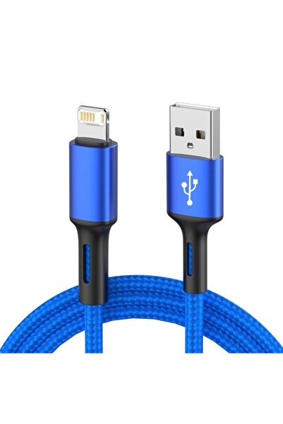 Choice كابل USB 3A أزرق بطول 1 متر لهاتف iPhone 14 13 12 11 Pro Max X XR 6s 7...