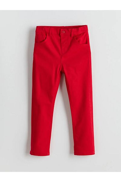 LC Waikiki Lcw Kids Red Boy's Pants with Adjustable Waist