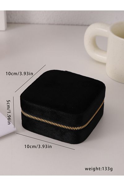 Choice Black Velvet Jewelry Box For Women Geometric Sqaure Jewelry Storage Case Necklace Ring Earrings Trav