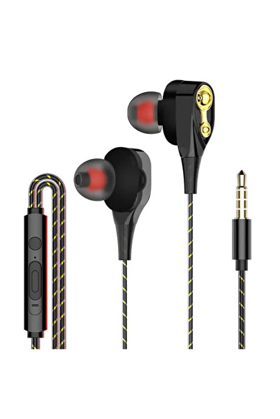 Choice سماعات رأس Black Explosive Double Moving Coil داخل الأذن مع مضخم صوت ع...