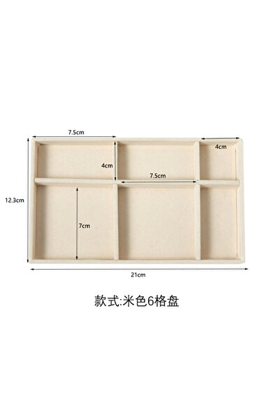 Choice صينية تخزين مجوهرات من القطيفة من بيج 5، صينية قابلة للفصل، أقراط، أقر...