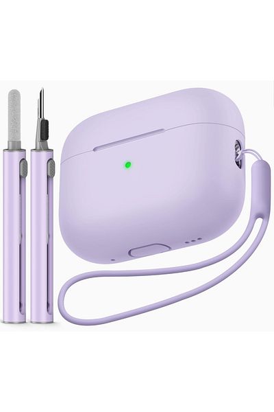 Choice Purple AirPods Pro Case Cover with Cleaner Kit,Soft Silicone Protective Case for Apple AirPod Pro 2n
