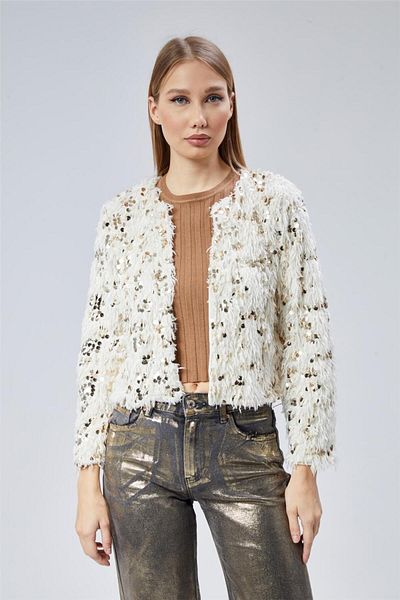 HomeStore Jacke mit Pailletten und Bärten