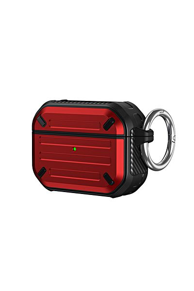 Choice for AirPods Pro Red Shockproof Rugged PC TPU Wireless Earphone Accessories Cover Case Fit for Airpod
