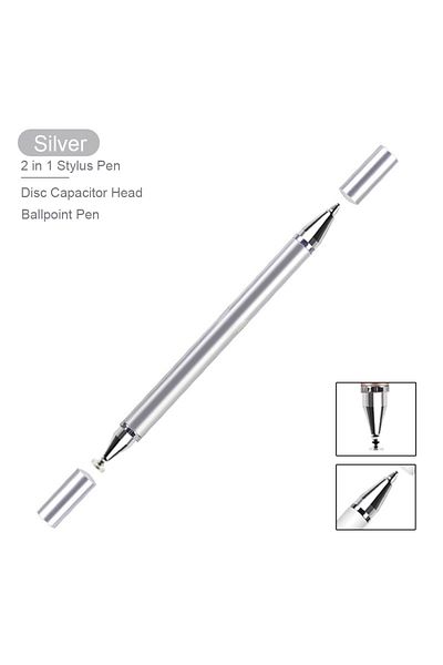 Choice silver Universal 2 in 1 Stylus Pen Drawing Tablet Capacitive Touch Screen Smart Pencil For iPad iOS