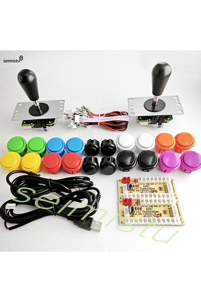 Choice مجموعة أدوات التحكم في الألعاب ARCADE للاعبين 2 DIY - نسخة من عصا التحكم SANWA - مجموعة أدوات التحكم في الألعاب ARCADE DIY - أزرار الضغط للكمبيوتر الشخصي