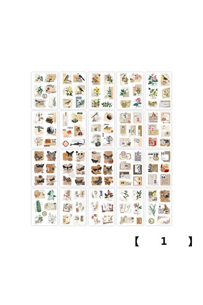 Choice3 S19783-1 4 Design PET Vintage Sticker Book Literary Plant Stamp Label...